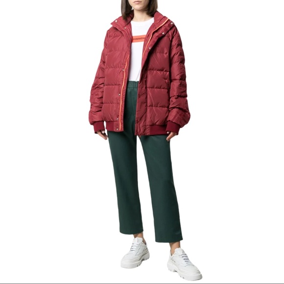 adidas Originals Jonah Hill Puffer Jacket Maroon - Picture 3 of 8